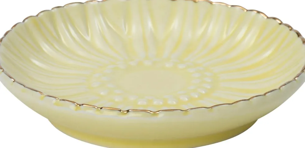Intratuin decoratiebord Zoe geel D 9 H 1,5 cm