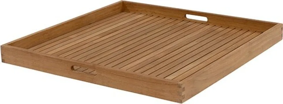Intratuin dienblad Alecia naturel teak 70 x 70 x 6 cm