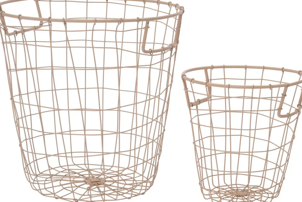 Intratuin draadmand Bassie beige D 20 H 32 cm
