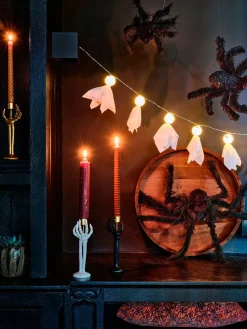 Intratuin halloween decoratie Skelly kandelaar wit 7,2 x 4,8 x 21 cm