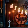 Intratuin halloween decoratie Skelly kandelaar goud 7,2 x 4,8 x 21 cm