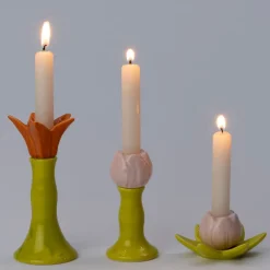 Intratuin kandelaar Alex oranje / groen D 7,8 H 17 cm