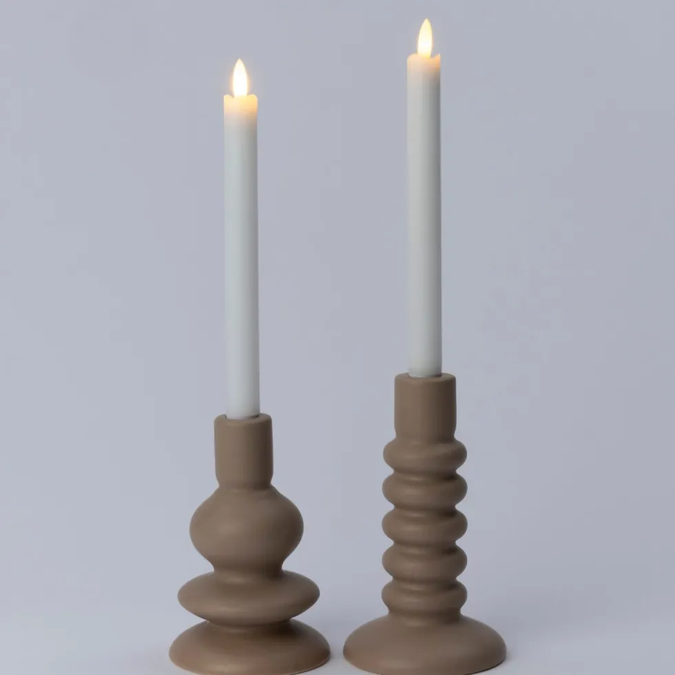 Intratuin kandelaar Alta taupe D 10,7 H 18,5 cm