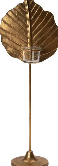 Intratuin kandelaar Blad goud 18,5 x 11,8 x 50,5 cm