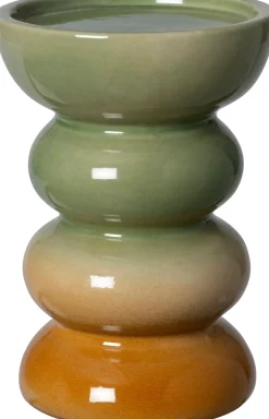 Intratuin kandelaar Bude groen / bruin D 10,7 H 15,5 cm