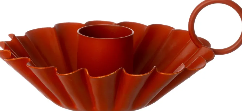 Intratuin kandelaar Dejan oranje 11 x 9 x 3 cm