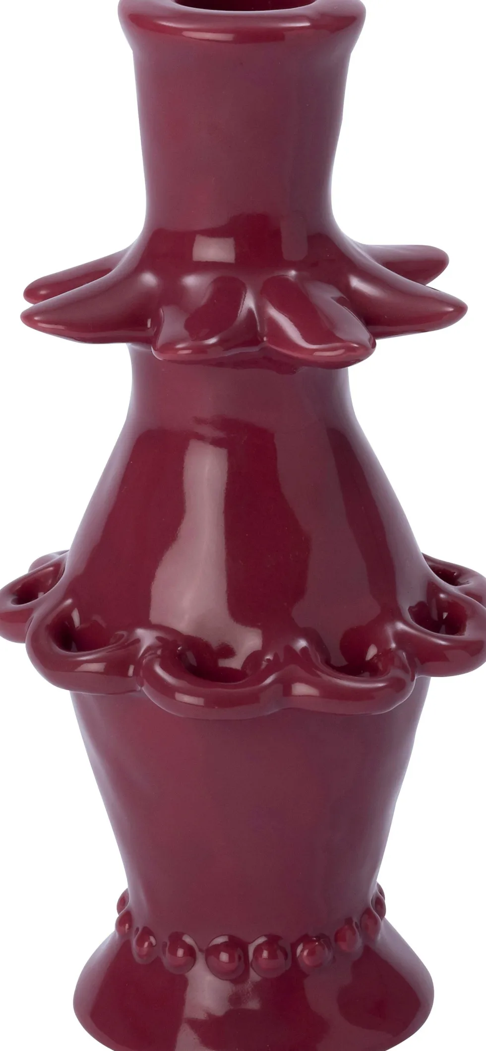 Intratuin kandelaar Ely rood D 8,5 H 17,2 cm