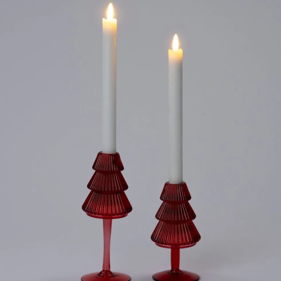Intratuin kandelaar Gilmar rood D 8 H 19 cm