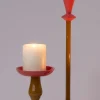 Intratuin kandelaar Gonnie geel / roze D 13 H 49 cm