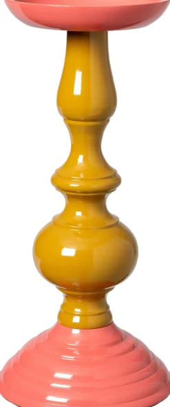 Intratuin kandelaar Gonnie geel / roze D 12 H 26 cm