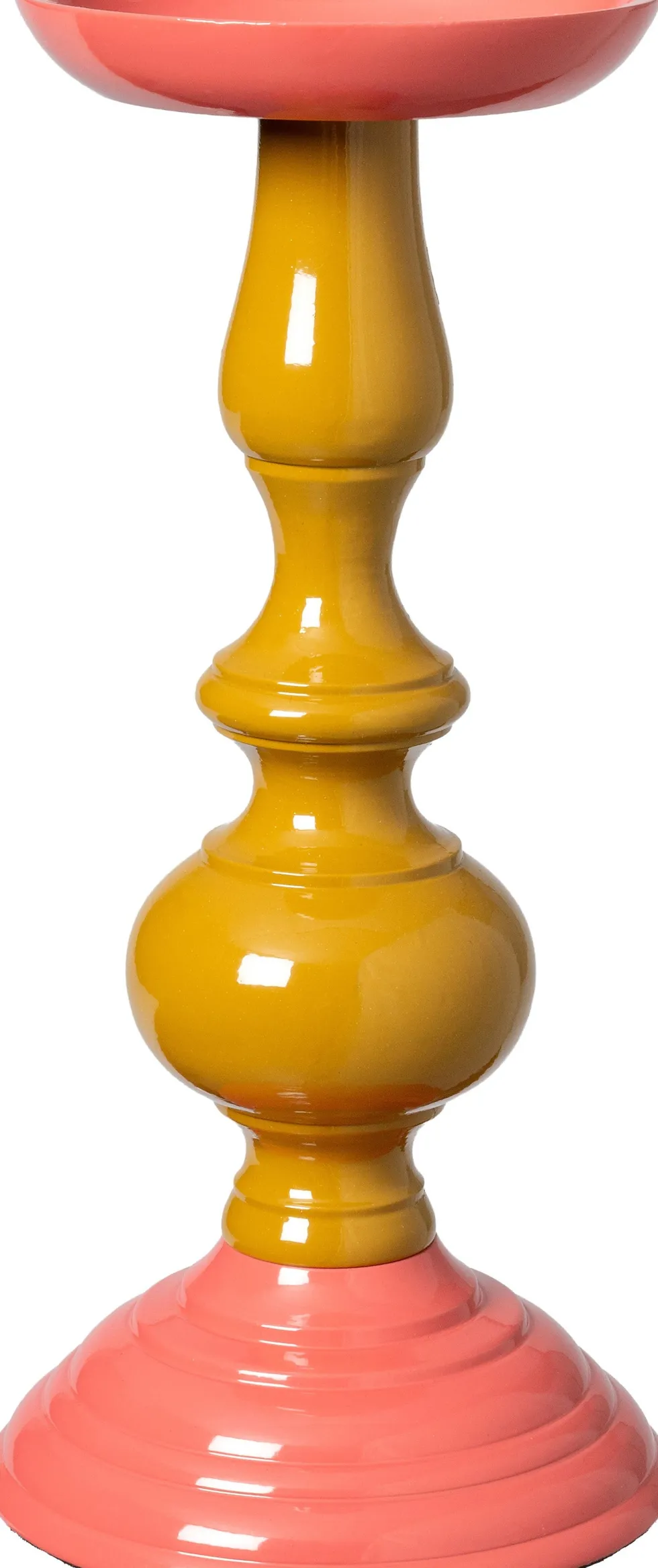 Intratuin kandelaar Gonnie geel / roze D 12 H 26 cm