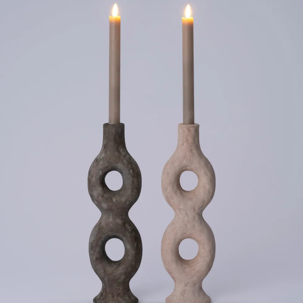 Intratuin kandelaar Igor beige 11 x 6 x 35,5 cm