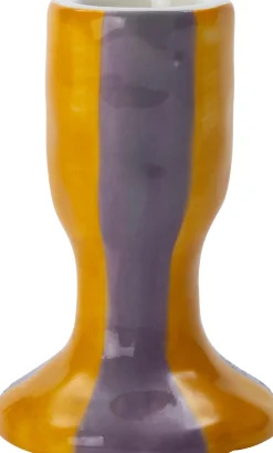 Intratuin kandelaar Kara geel / paars D 6 H 9 cm