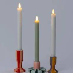 Intratuin kandelaar Kara geel / paars D 6 H 9 cm