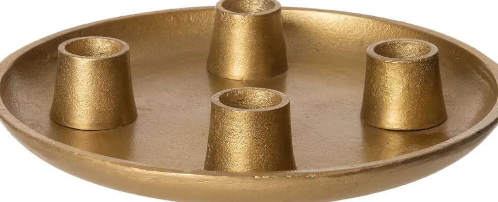 Intratuin kandelaar Koko goud D 20 H 5 cm
