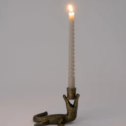 Intratuin kandelaar Krokodil koper D 12 H 15 cm