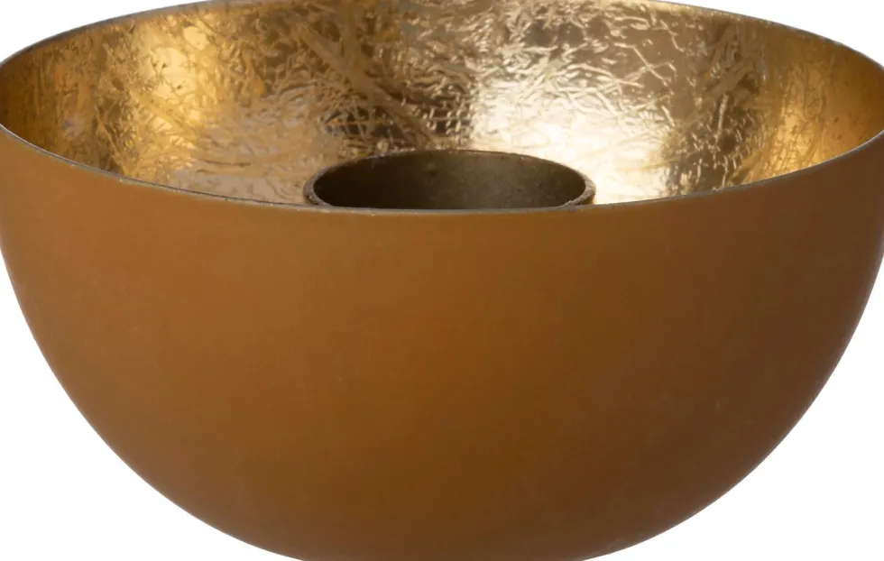 Intratuin kandelaar Lizz bruin / goud D 10 H 5 cm