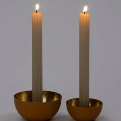 Intratuin kandelaar Lizz bruin / goud D 8 H 4 cm