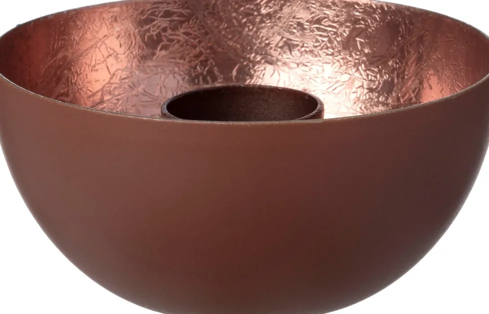 Intratuin kandelaar Lizz bruin / koper D 8 H 4 cm