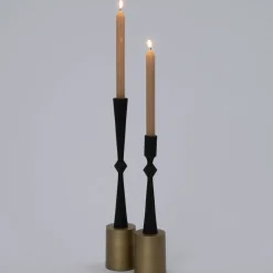 Intratuin kandelaar Lucia goud / zwart D 8 H 34 cm
