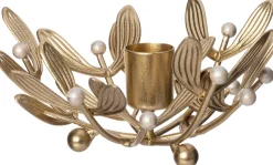 Intratuin kandelaar Mistletoe goud 13,6 x 14,9 x 6,8 cm