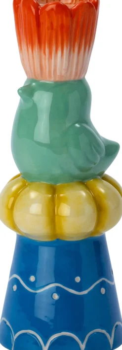 Intratuin kandelaar Ola blauw / geel / oranje D 7,7 H 21 cm