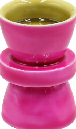 Intratuin kandelaar Rico roze / geel D 6 H 7 cm