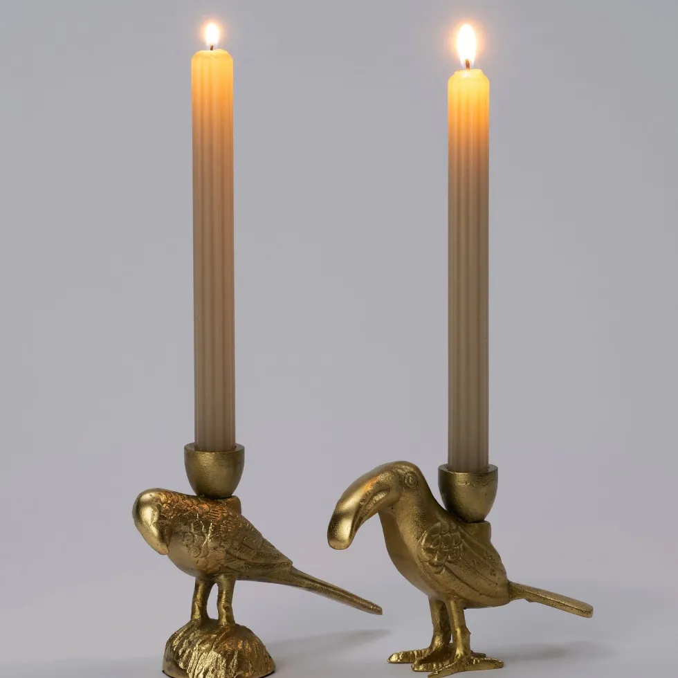Intratuin kandelaar Toekan goud 17,5 x 4 x 12 cm