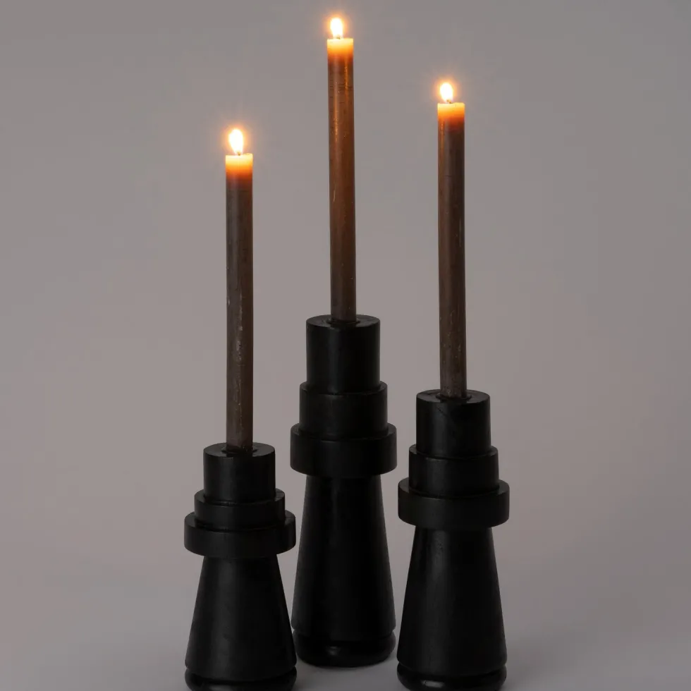 Intratuin kandelaar Vivien zwart D 10 H 20,5 cm