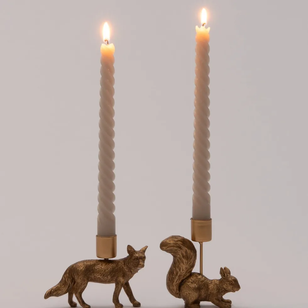 Intratuin kandelaar vos 11 x 3 x 8,5 cm goud