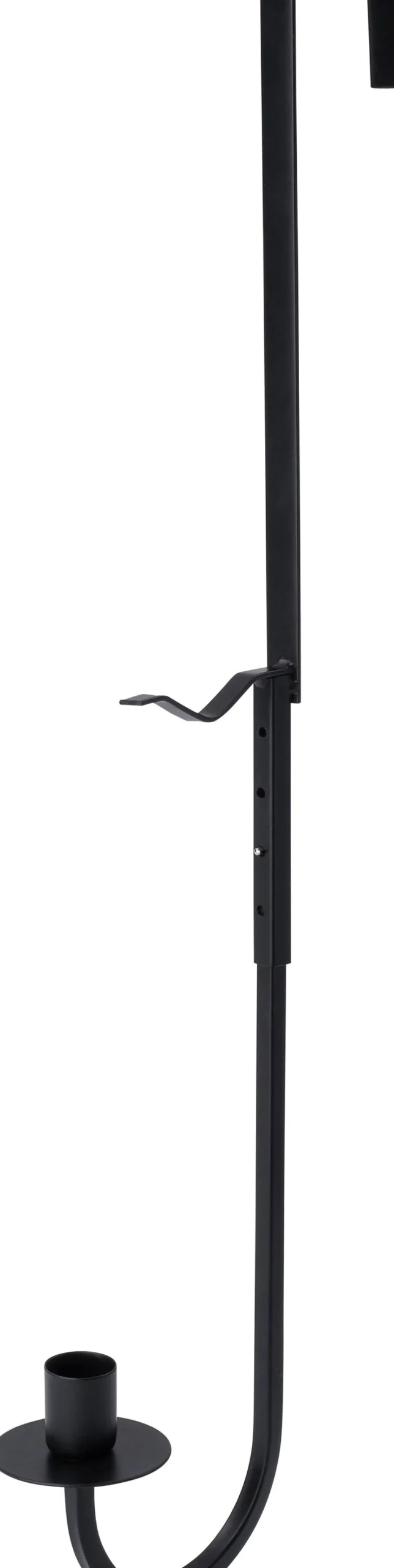 Intratuin kranshouder met kandelaar zwart 12 x 3 x 50 cm