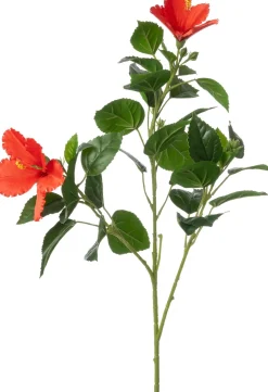 Intratuin kunstbloem Chinese roos rood H 78 cm
