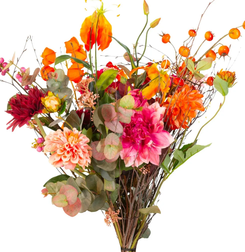 Intratuin kunstbloemen boeket Mila oranje H 70 cm