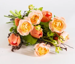 Intratuin kunstbloemen boeket Sara zalm H 50 cm