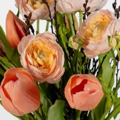Intratuin kunstbloemen boeket Sara zalm H 50 cm