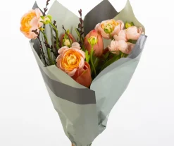 Intratuin kunstbloemen boeket Sara zalm H 50 cm