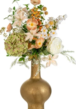 Intratuin kunstbloemen boeket Nina wit / oranje H 70 cm