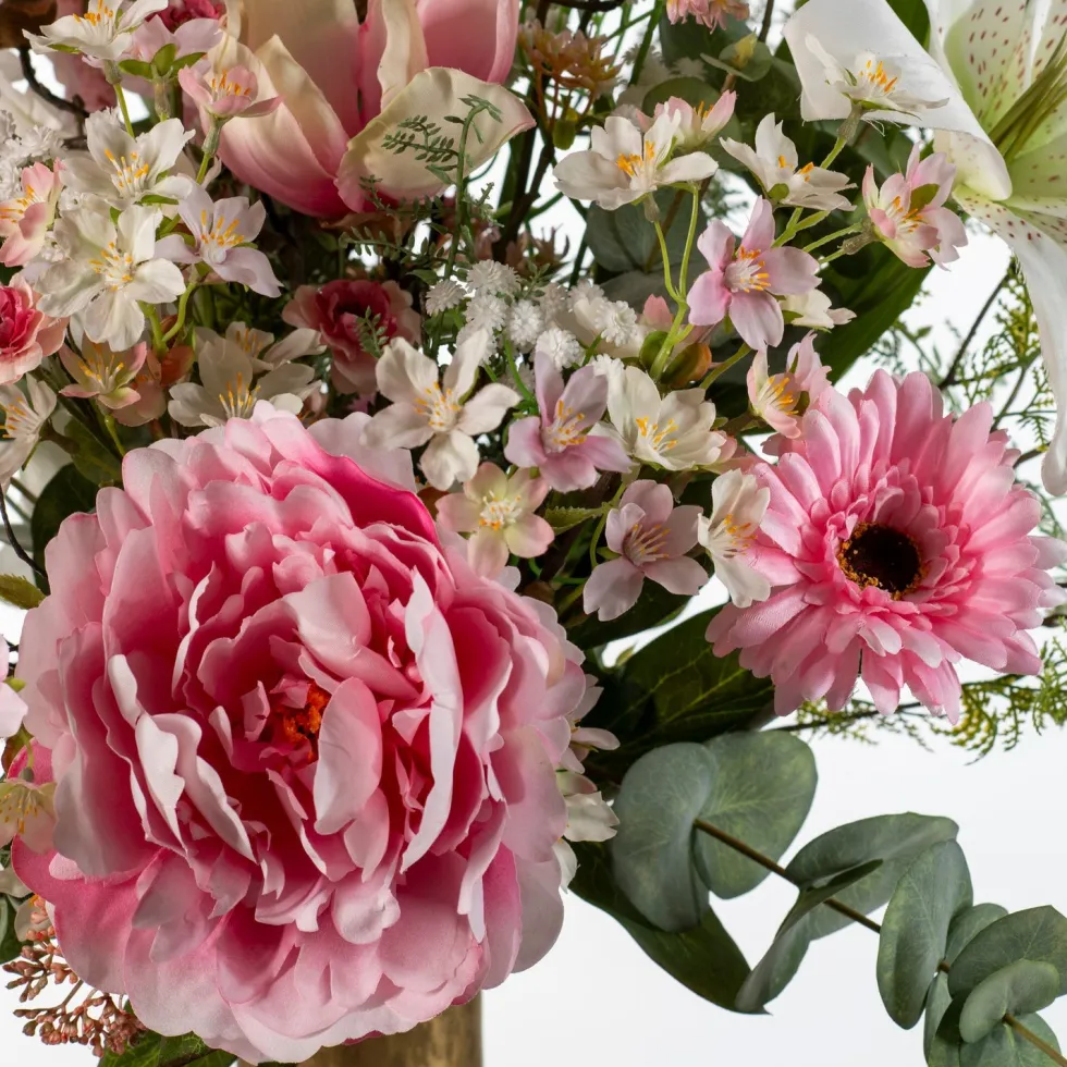 Intratuin kunstbloemen boeket Tess roze H 90 cm