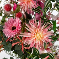 Intratuin kunstbloemen boeket Evi roze / oranje H 80 cm