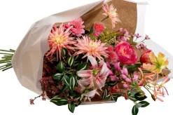 Intratuin kunstbloemen boeket Evi roze / oranje H 80 cm