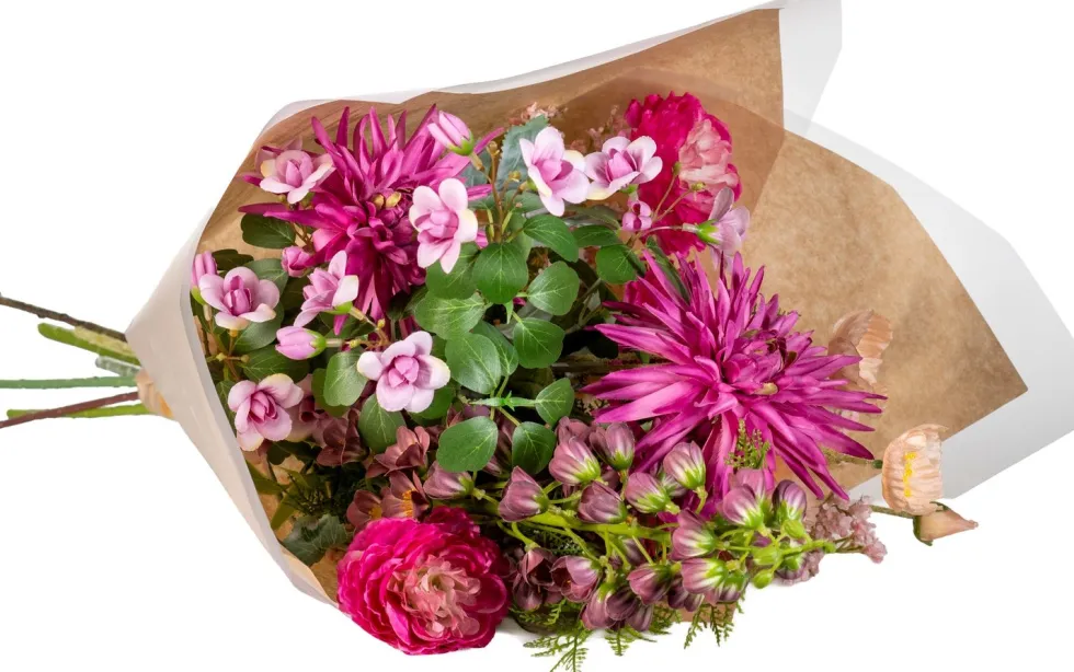 Intratuin kunstbloemen boeket Fay paars H 70 cm