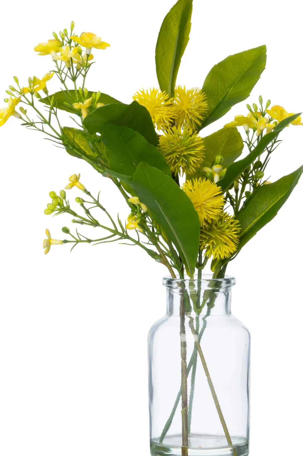 Intratuin kunstbloemen boeket in vaas mini geel H 25 cm