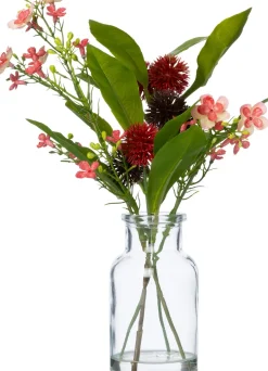 Intratuin kunstbloemen boeket in vaas mini rood H 25 cm