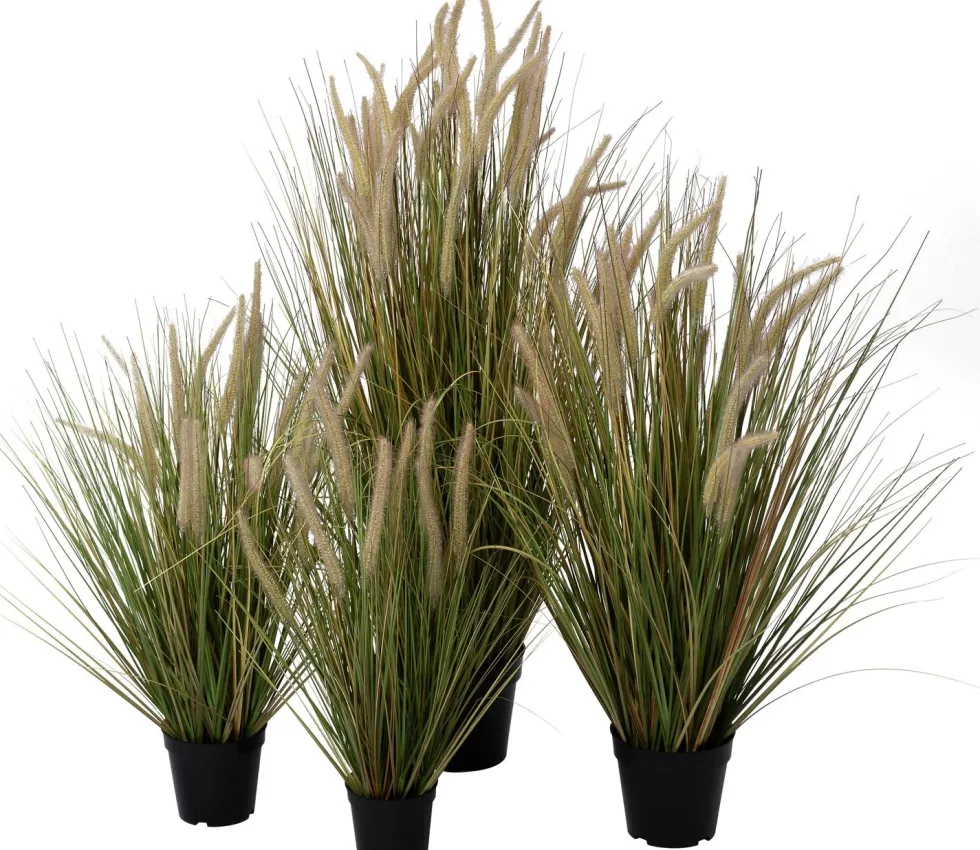 Intratuin kunstplant Lampenpoetsersgras geel D 17 H 100 cm