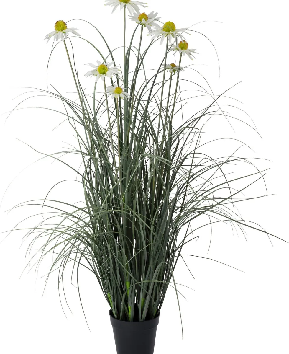 Intratuin kunstplant Siergras / Zonnehoed wit D 13 H 90 cm
