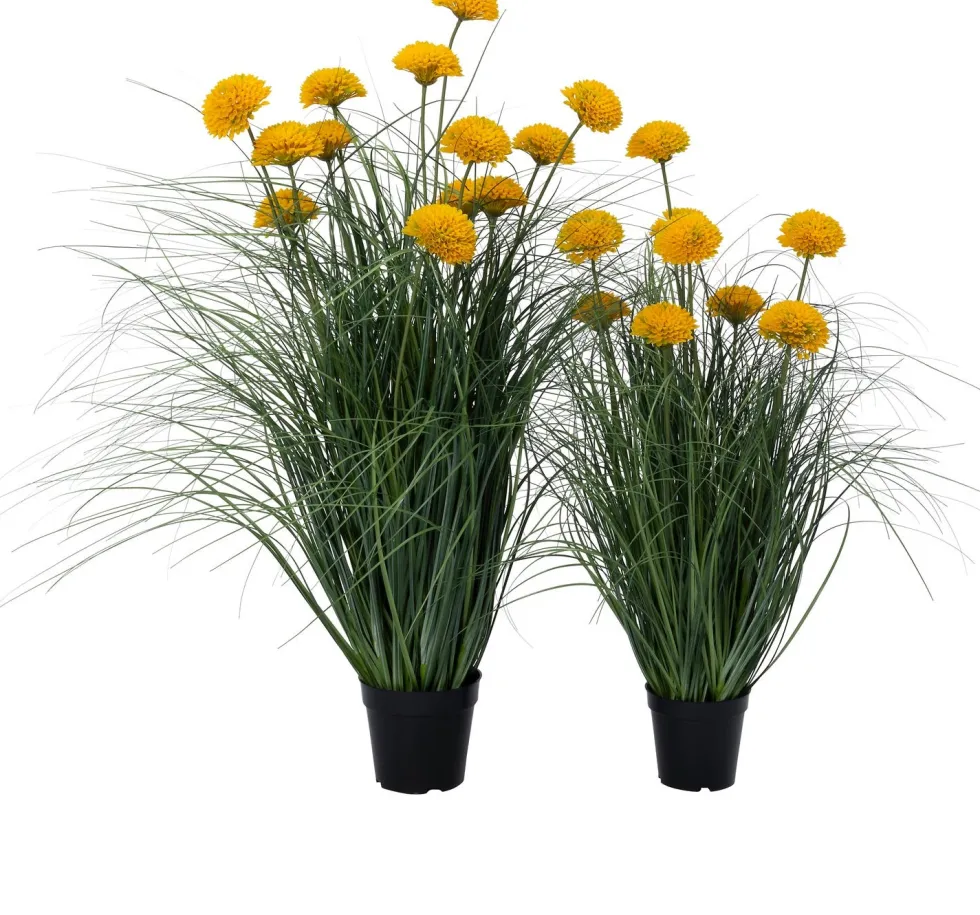 Intratuin kunstplant Siergras / Sierui geel D 15 H 100 cm