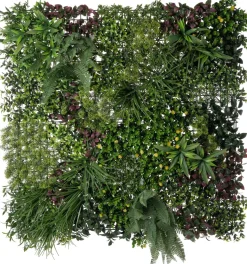 Intratuin kunstplant Wandpaneel kamerplanten groen / paars L 100 B 100 cm