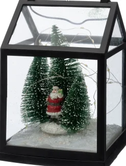 Intratuin lantaarn Robi kerstman zwart 14,5 x 14,5 x 20 cm