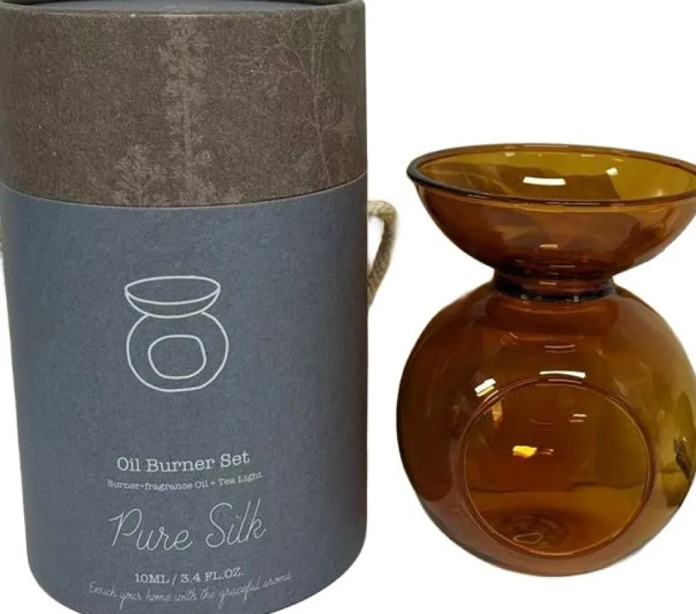 Intratuin olie geurbrander met geurolie Indi Pure Silk bruin D 11 H 18 cm