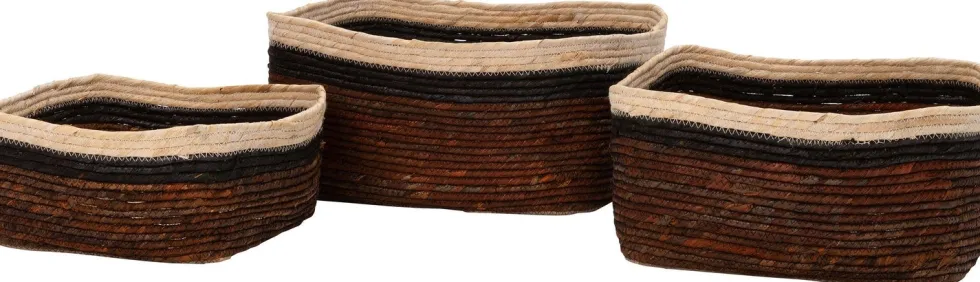 Intratuin opbergmand Didi naturel / zwart / bruin D 28 H 13 cm
